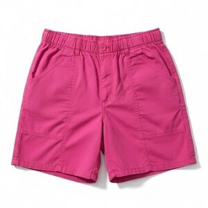Blue Cabana Hot Pink Elastic Waist Utility Shorts, Woman's Small, Vintage Style